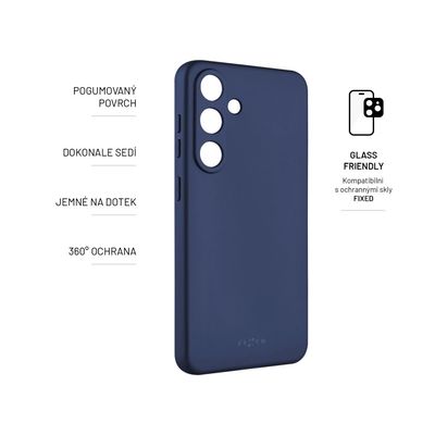 Zadní pogumovaný kryt FIXED Story pro Samsung Galaxy S24, modrý