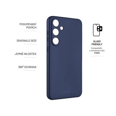Zadní pogumovaný kryt FIXED Story pro Samsung Galaxy S24+, modrý