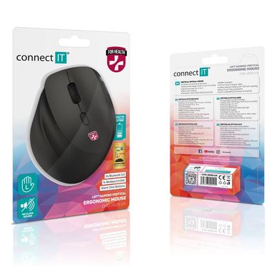CONNECT IT FOR HEALTH Cloudy Left vertikální myš pro leváky, černá