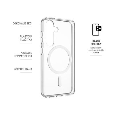 Zadní kryt FIXED MagPure s podporou Magsafe pro Samsung Galaxy S24, čirý