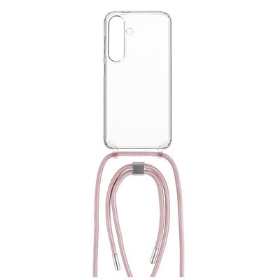 Pouzdro FIXED Pure Neck s růžovou šňůrkou na krk pro Samsung Galaxy S24