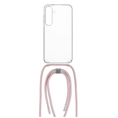 Pouzdro FIXED Pure Neck s růžovou šňůrkou na krk pro Samsung Galaxy S24+