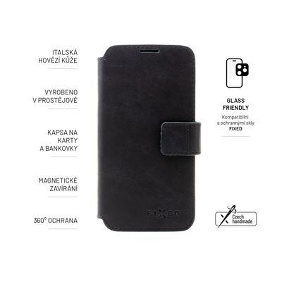 Kožené pouzdro typu kniha FIXED ProFit pro Samsung Galaxy A23, černé