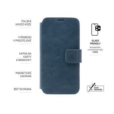Kožené pouzdro typu kniha FIXED ProFit pro Samsung Galaxy A23, modré
