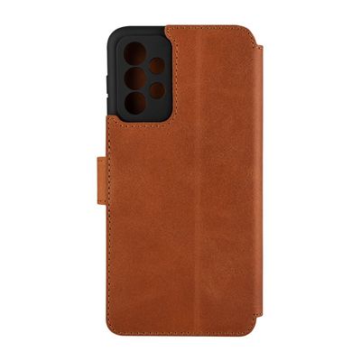 Kožené pouzdro typu kniha FIXED ProFit pro Samsung Galaxy A23, hnědé