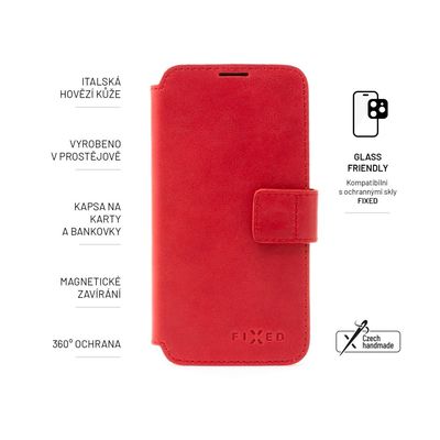 Kožené pouzdro typu kniha FIXED ProFit pro Samsung Galaxy A23, červené