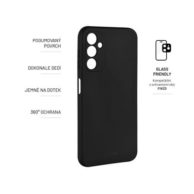 Zadní pogumovaný kryt FIXED Story pro Samsung Galaxy A14/A14 5G, černý