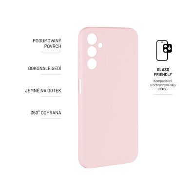 Zadní pogumovaný kryt FIXED Story pro Samsung Galaxy A14/A14 5G, růžový