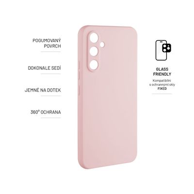 Zadní pogumovaný kryt FIXED Story pro Samsung Galaxy A54 5G, růžový