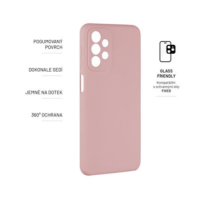 Zadní pogumovaný kryt FIXED Story pro Samsung Galaxy A23, růžový