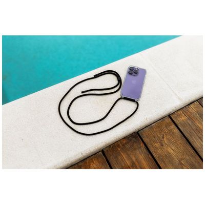Pouzdro FIXED Pure Neck s černou šňůrkou na krk pro Samsung Galaxy S23+