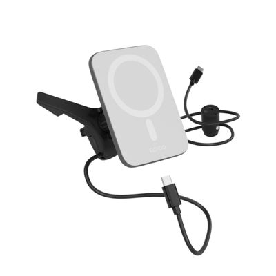 Epico Qi2 Ultrathin Wireless Car Charger MagSafe compatible - stříbrná/bílá