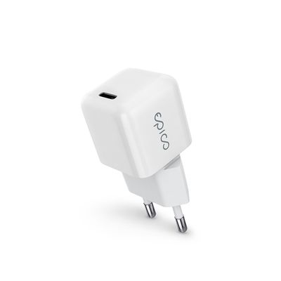 Epico 30W GaN síťová nabíječka + 1,2m USB-C kabel - bílá
