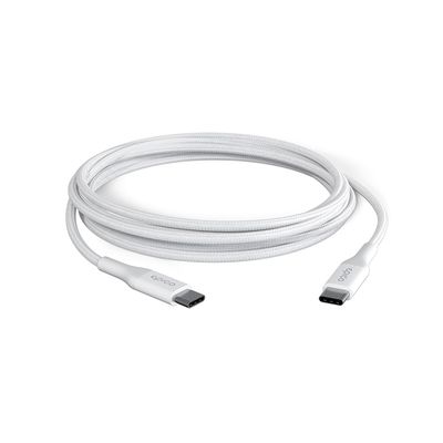 Epico Opletený PD kabel 2m USB-C na USB-C - bílý