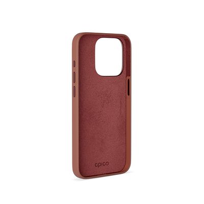 Epico Mag+ kožený kryt iPhone 15 Pro - hnědý
