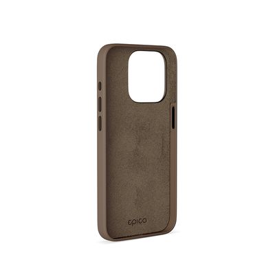 Epico Mag+ kožený kryt iPhone 15 Pro - pískový