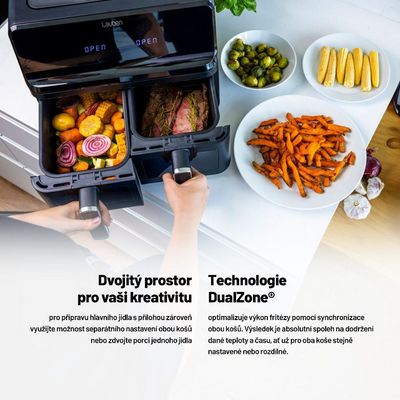 Lauben DualZone® Air Fryer 8000BC - horkovzdušná fritéza