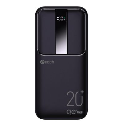 C-tech Powerbanka 20000mAh, Li-Pol, 22,5W, USB-C/USB-A/micro USB