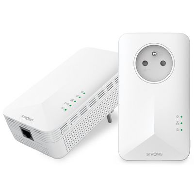 Strong sada 2x adaptérů Powerline 1000 WF DUO FRV2/ Powerline 1000 Mbit/s/ Wi-Fi 1200 Mbit/s/ 2x LAN/ bílý