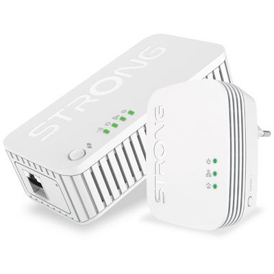 Strong sada 2x adaptérů Powerline WF 1000 DUO MINI/ Powerline 1000 Mbit/s/ Wi-Fi 750 Mbit/s/ 1x LAN/ bílý