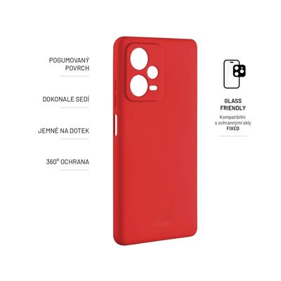 Zadní pogumovaný kryt FIXED Story pro Xiaomi Redmi Note 12 Pro+ 5G, červený