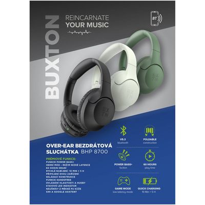 BHP 8700 WHITE bezdrátová sluchátka Buxton