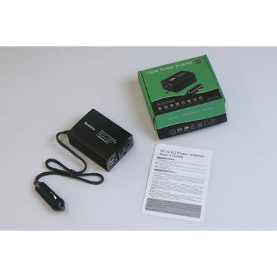Eurocase měnič napětí DC/AC, 12V/220V, 150W, USB 2*5V/500mA, autozástrčka (MT-MX150)