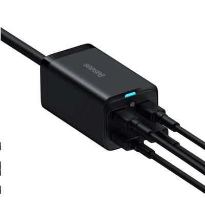 Baseus GaN3 Pro stolní rychlonabíjecí adaptér 2x USB-A, 2x USB-C 100W černá