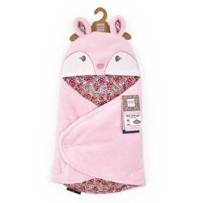 Doudou Plyšová růžová dečka s kapucí Bohaime 70 cm