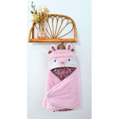Doudou Plyšová růžová dečka s kapucí Bohaime 70 cm