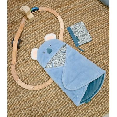 Doudou Plyšová modrá dečka s kapucí Yoca le koala 70 cm
