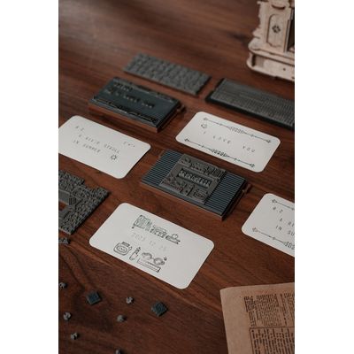 RoboTime 3D dřevěné mechanické puzzle Tiskařský lis