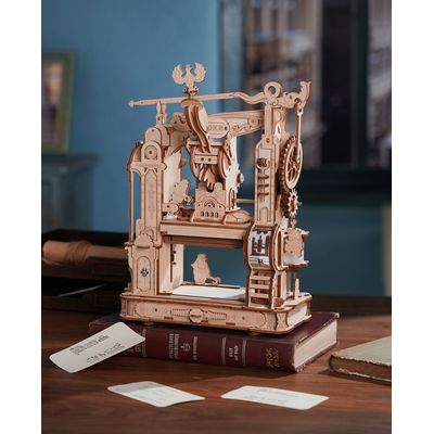 RoboTime 3D dřevěné mechanické puzzle Tiskařský lis