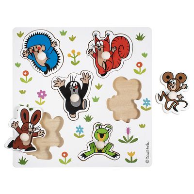 Detoa Dřevěné vkládací puzzle Krteček malé