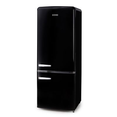 DOMO DO91706R Retro lednice s mrazákem dole 147/44 l, černá