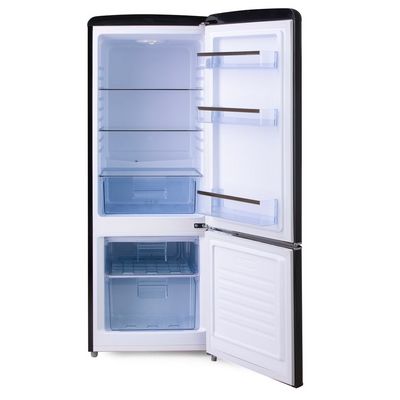 DOMO DO91706R Retro lednice s mrazákem dole 147/44 l, černá
