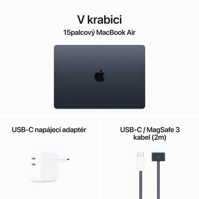 Apple MacBook Air 15,M3 8-core CPU/10-core GPU,512GB,16GB,Midnight (mxd43cz/a)