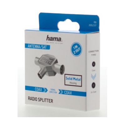 Hama anténní rozbočovač pro rádio, koax vidlice - 2 koax zásuvky