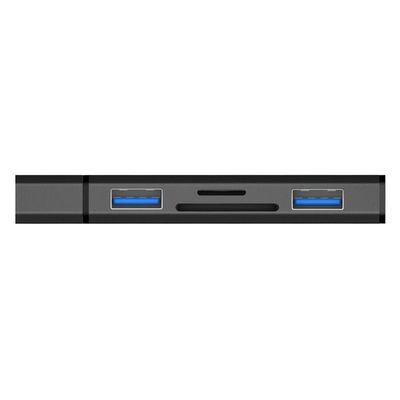 CONNECT IT COMPACT 4v1 USB-A hub + čtečka karet, (2xUSB-A 3.0, 1xSD, 1xMicroSD), externí, ANTRACITOVÁ