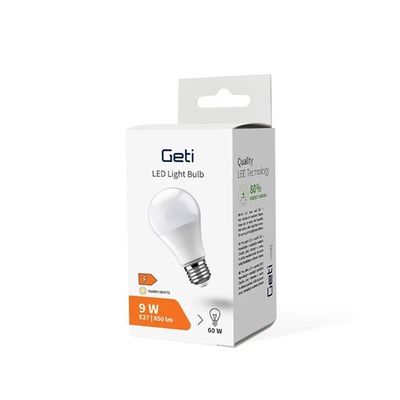 Geti LED žárovka E27 9W A60 bílá teplá