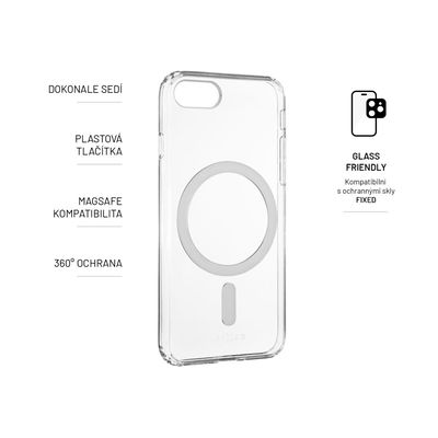 Zadní kryt FIXED MagPure s podporou Magsafe pro Apple iPhone 7/8/SE (2020/2022), čirý