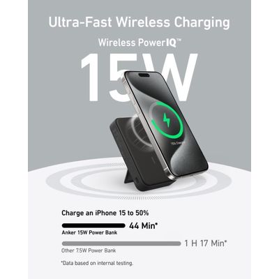 Anker 633 Magnetic Wireless Power Bank 10000mAh, Black (A1654G11)
