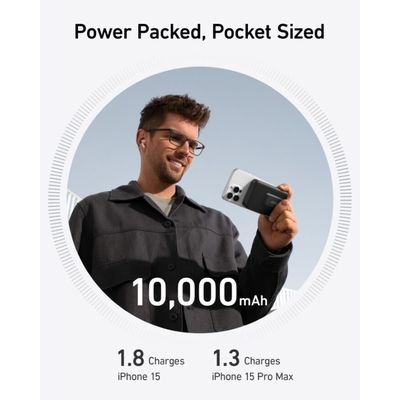 Anker 633 Magnetic Wireless Power Bank 10000mAh, Black (A1654G11)