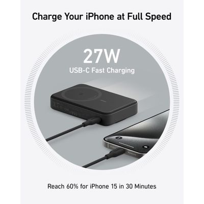Anker 633 Magnetic Wireless Power Bank 10000mAh, Black (A1654G11)