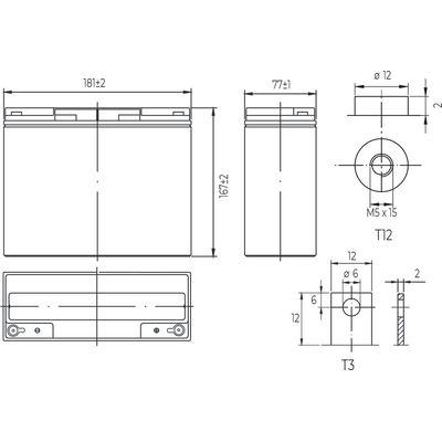 Conexpro baterie gelová, 12V, 20Ah, životnost 10-12 let, M5, Deep cycle