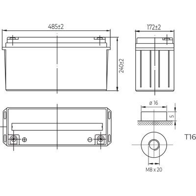 Conexpro baterie gelová, 12V, 150Ah, životnost 10-12 let, M8, Deep cycle
