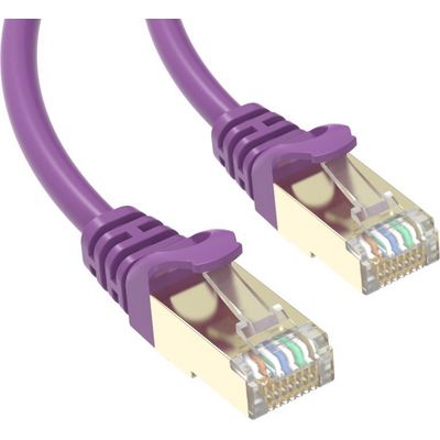 Conexpro slim patch kabel STP, CAT6A, 0.5m, fialový