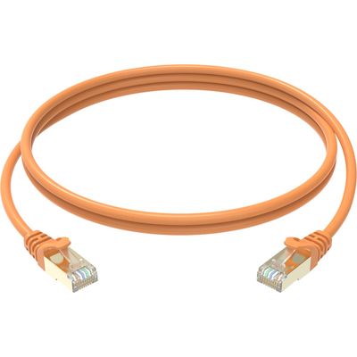 Conexpro slim patch kabel STP, CAT6A, 0.5m, oranžový