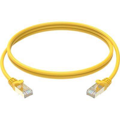 Conexpro slim patch kabel STP, CAT6A, 0.5m, žlutý