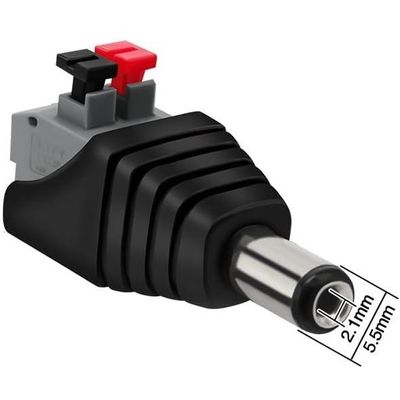 Conexpro DC napájecí konektor zástrčka 2.1x5.5 mm s pružinovou svorkou